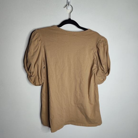 Pomander Place Tuckernuck Vesty Puff Sleeve Top size L Tan - Picture 7 of 9